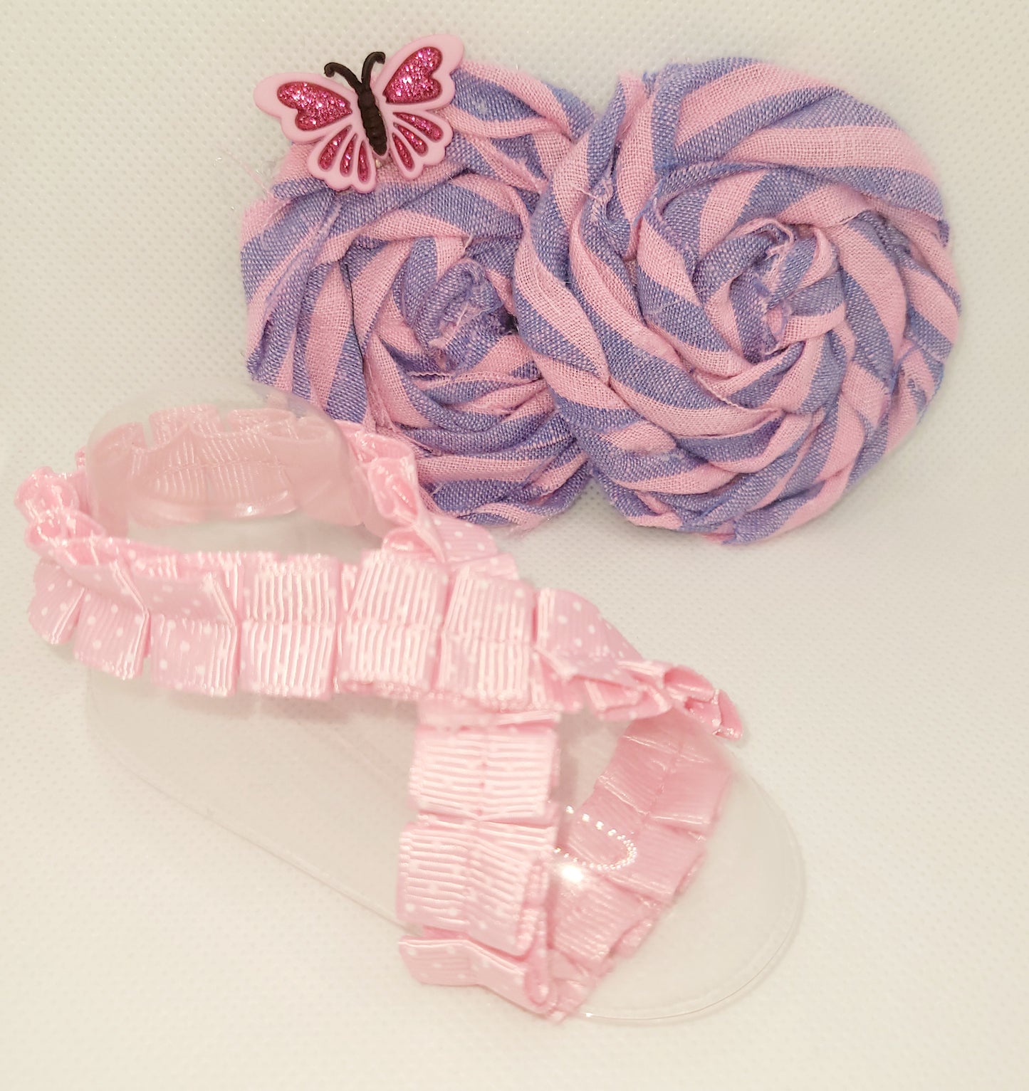 Pink and Blue Butterfly Bow