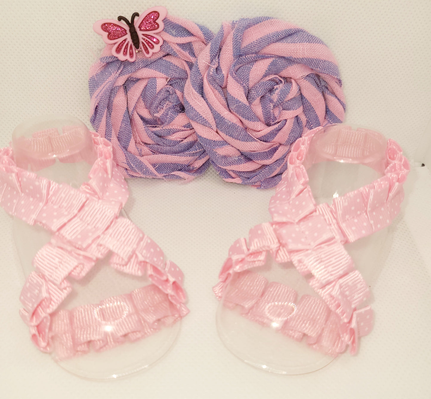 Pink and Blue Butterfly Bow