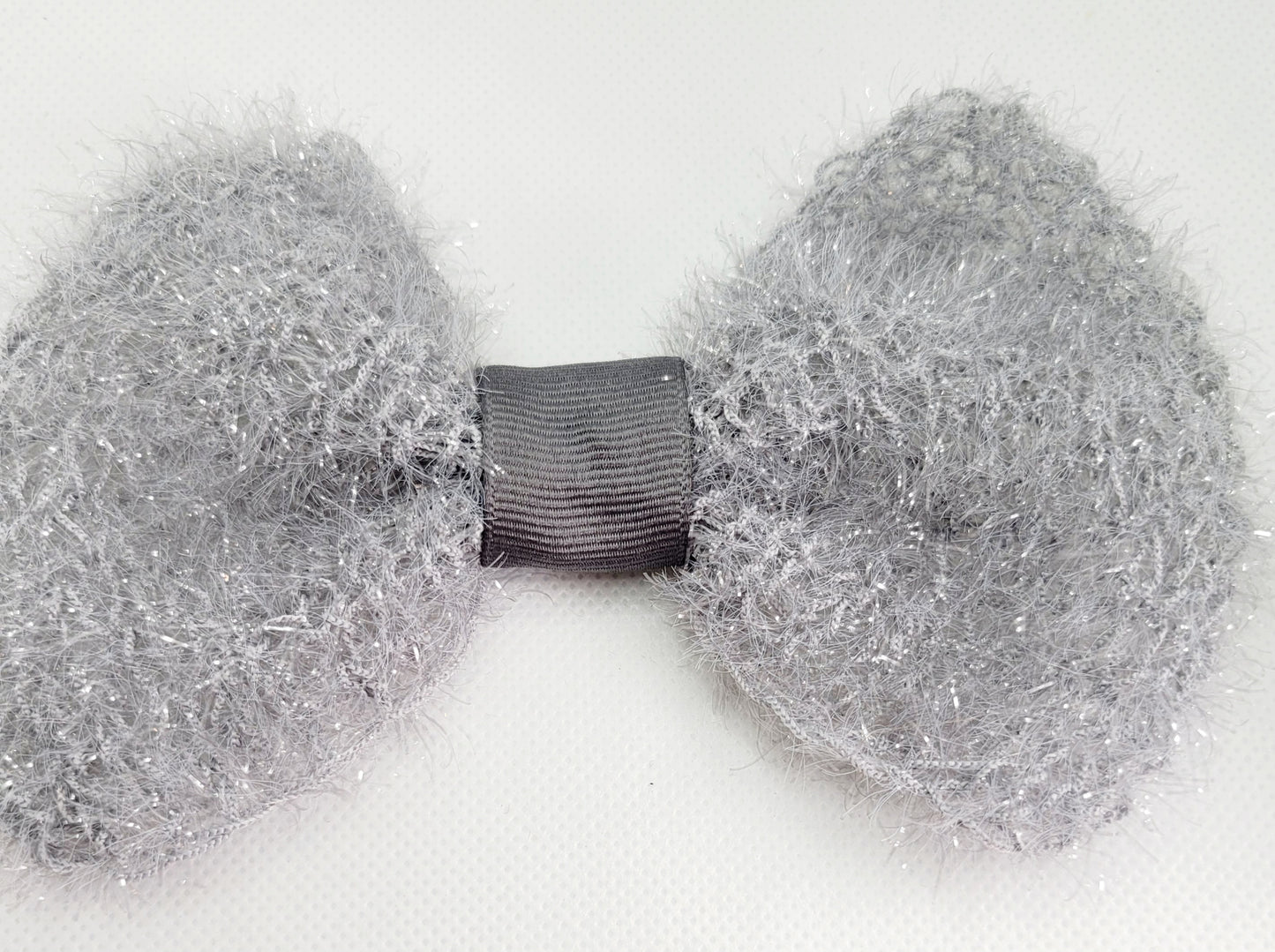 Silver and Gray Glitter with White and Silver Barefoot Sandals