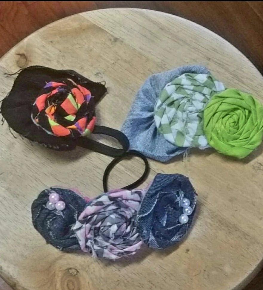 Denim and Fabric Bows (Urban Flood)