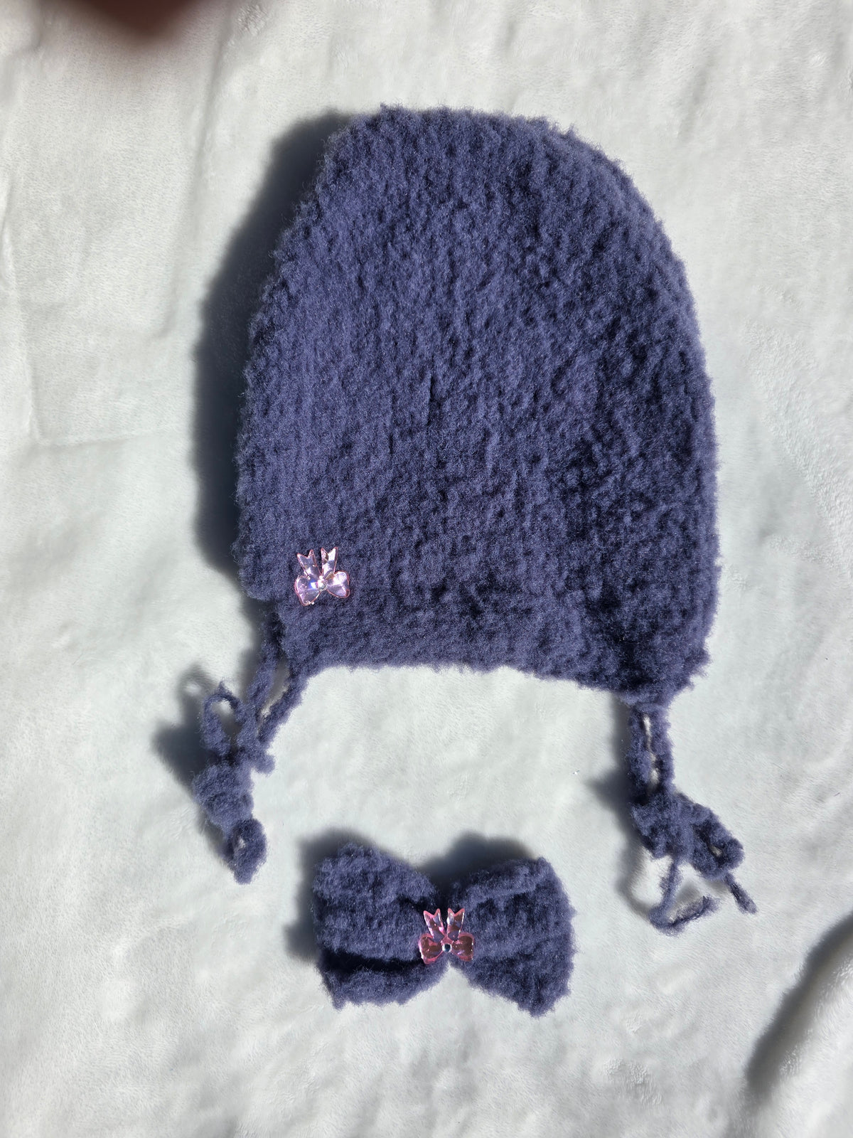 Blue and Pink Soft and Squishy Romper and Bow Set