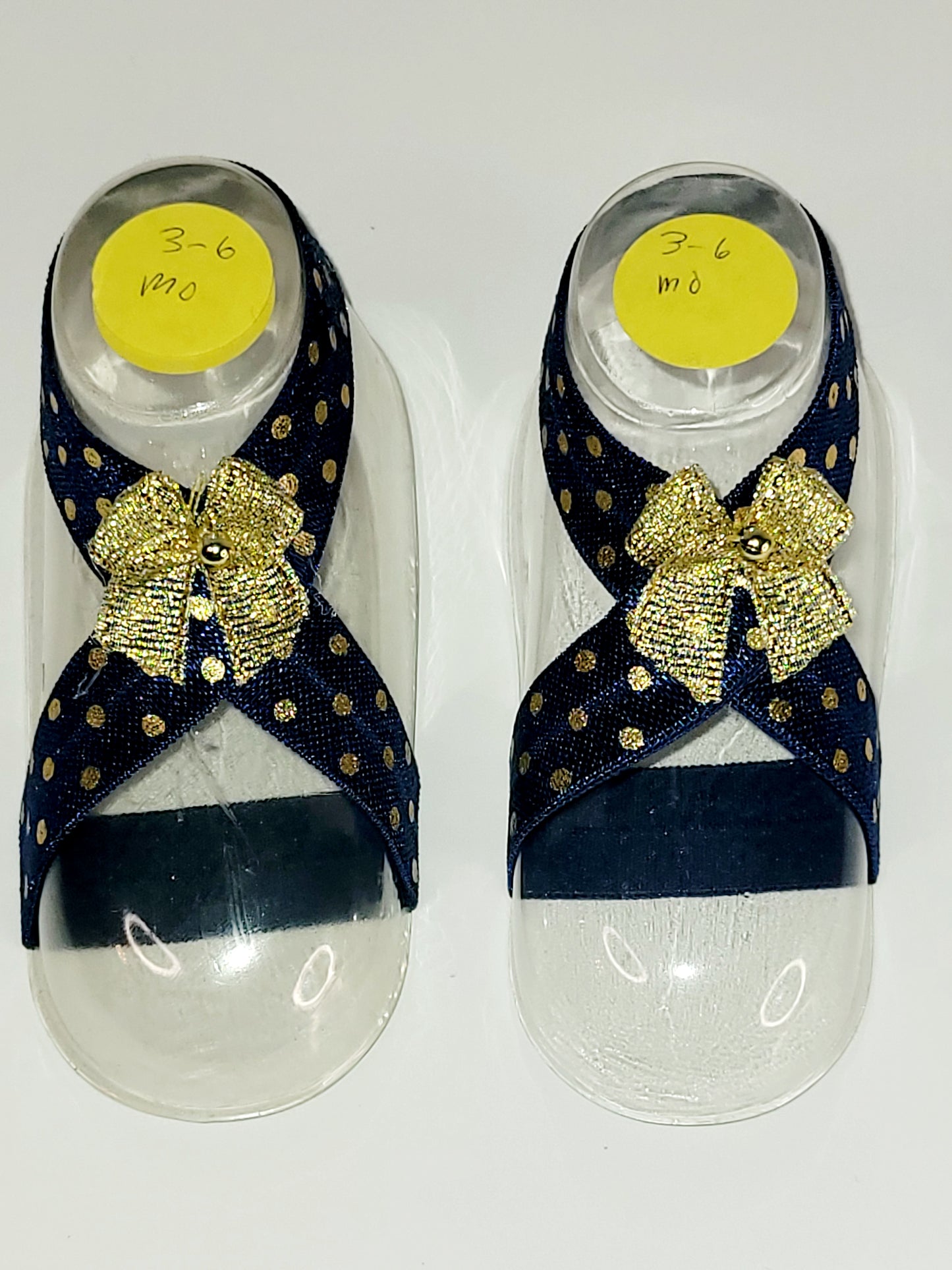 Blue and Yellow Bow with Barefoot Sandal