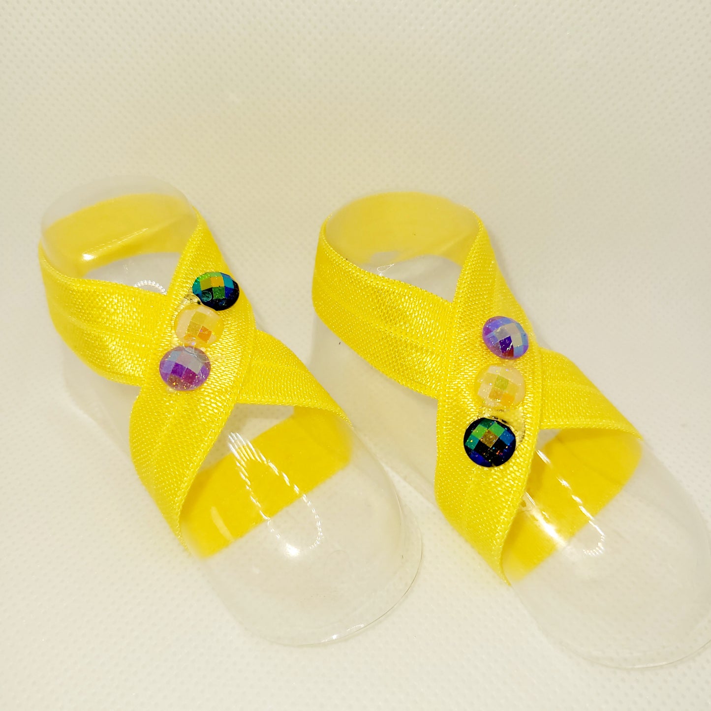 Yellow Barefoot Sandals for Baby Girls
