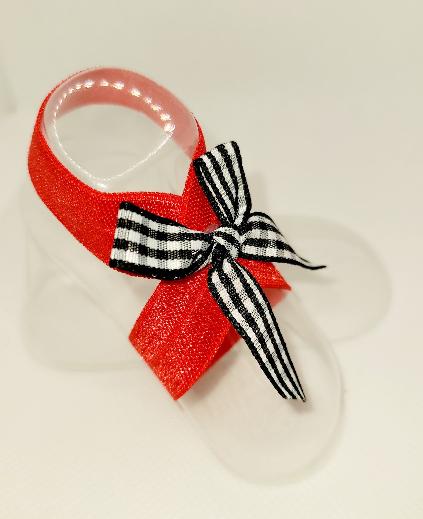 Red Whit and Black Elastic Shoes for the Holidays