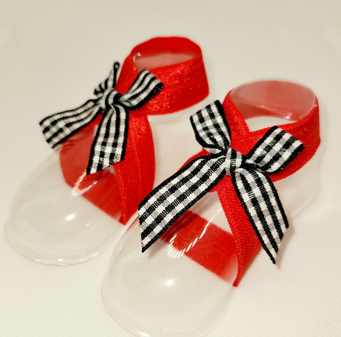 Red Whit and Black Elastic Shoes for the Holidays