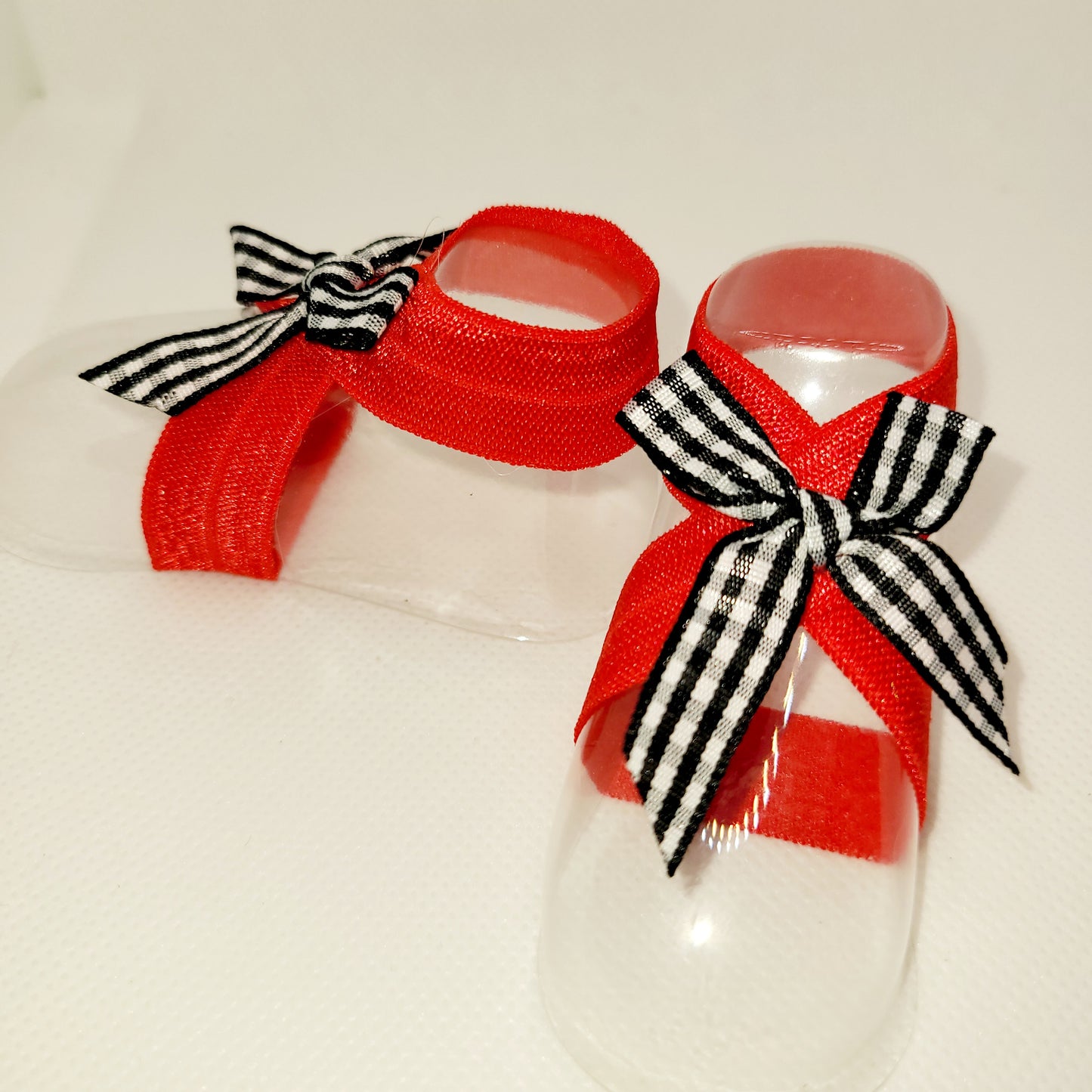 Red Whit and Black Elastic Shoes for the Holidays