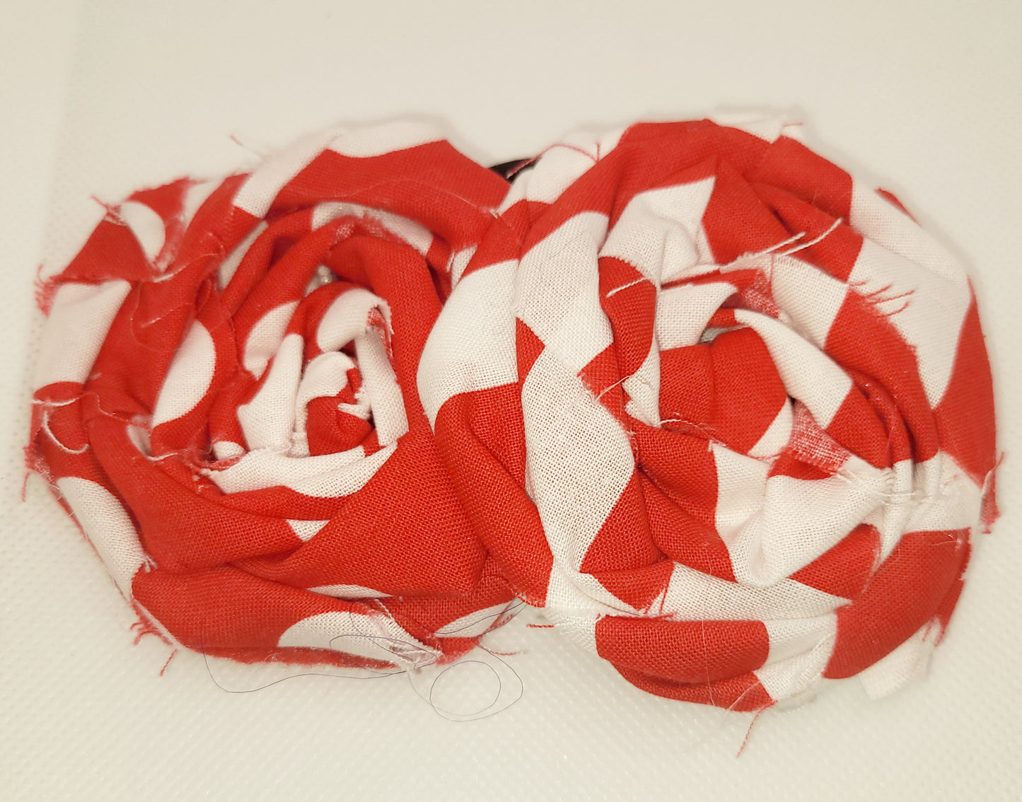 Red and White Hairbow with Matching Barefoot Sandals