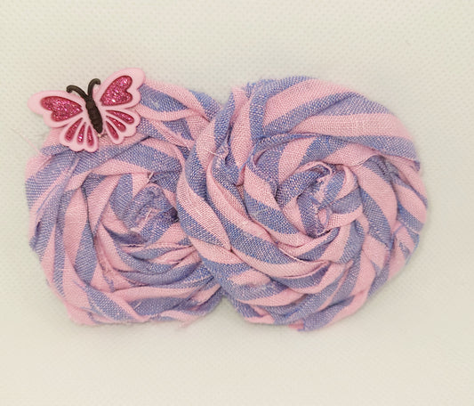 Pink and Blue Butterfly Bow