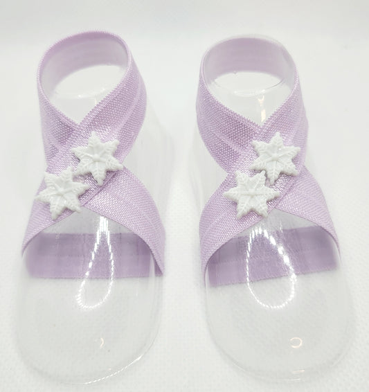 Lavender Snowflake Barefoot Sandals for Christmas Holiday