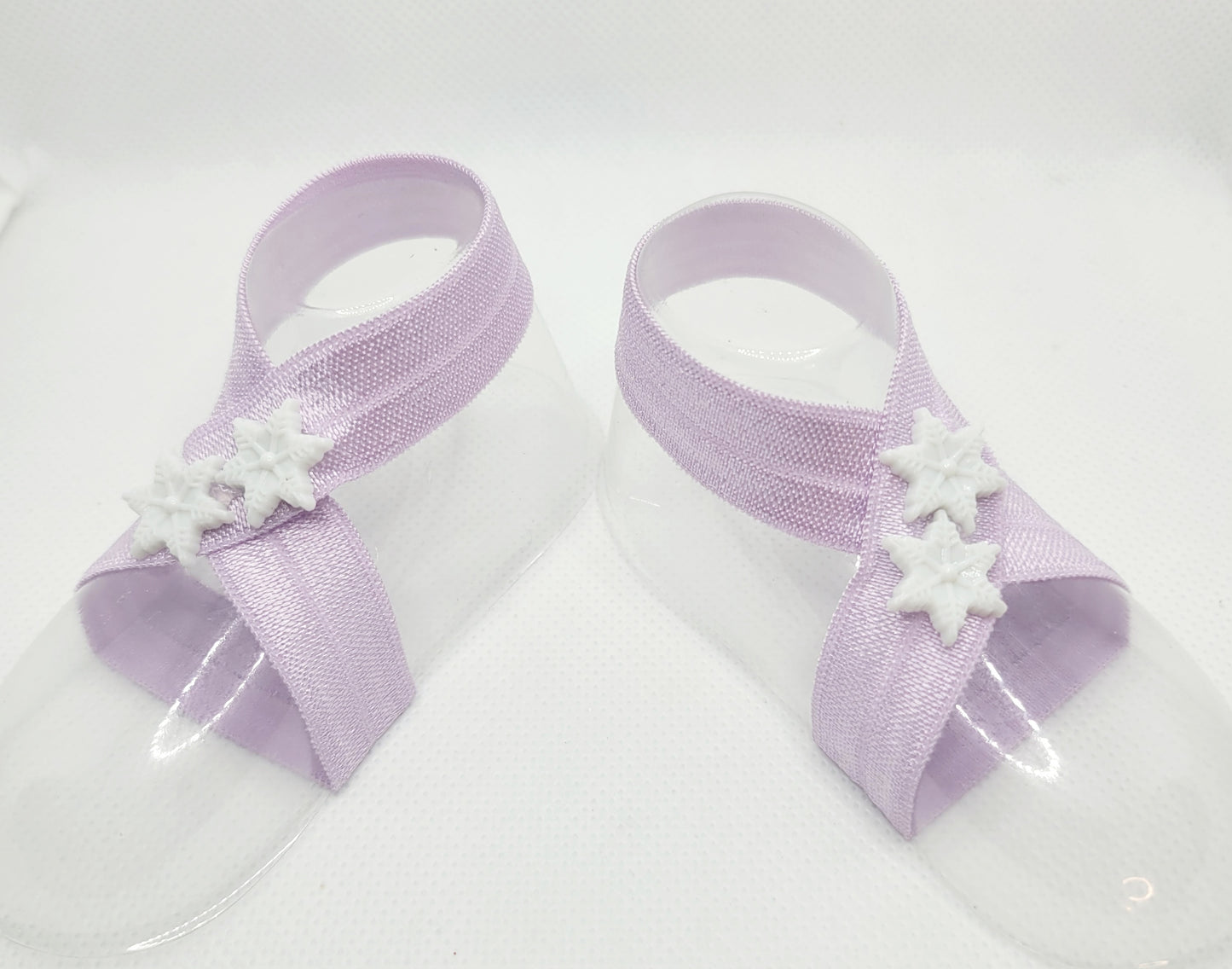 Lavender Snowflake Barefoot Sandals for Christmas Holiday