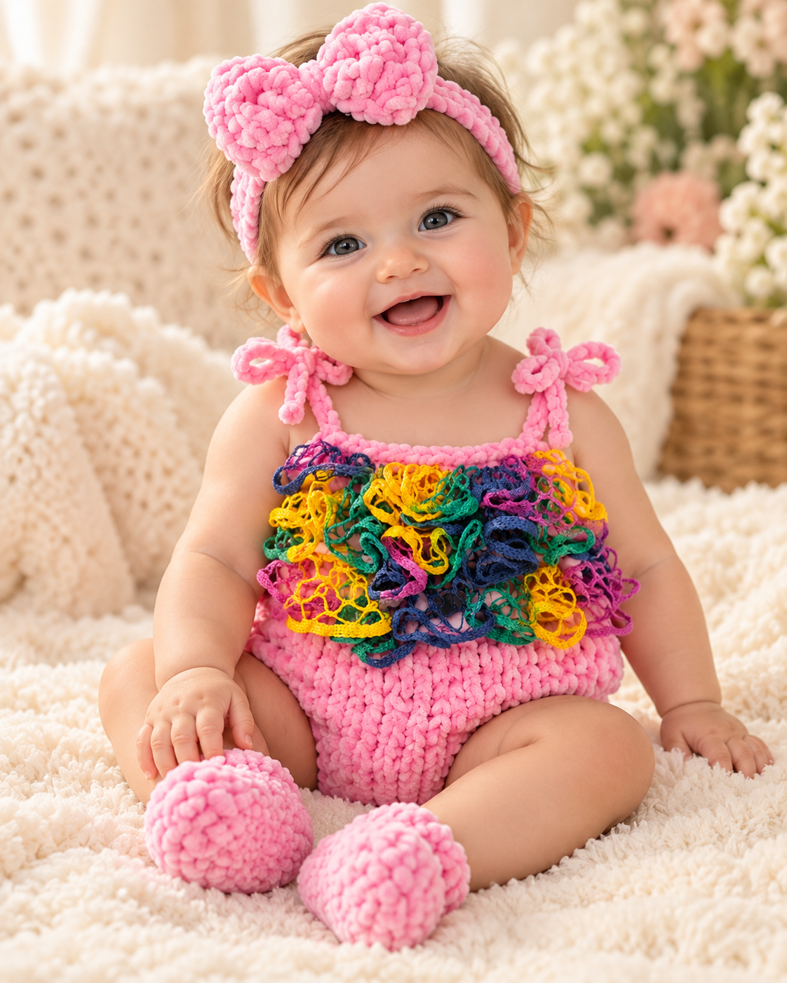 Pink Velvet with Ruffle Bodice