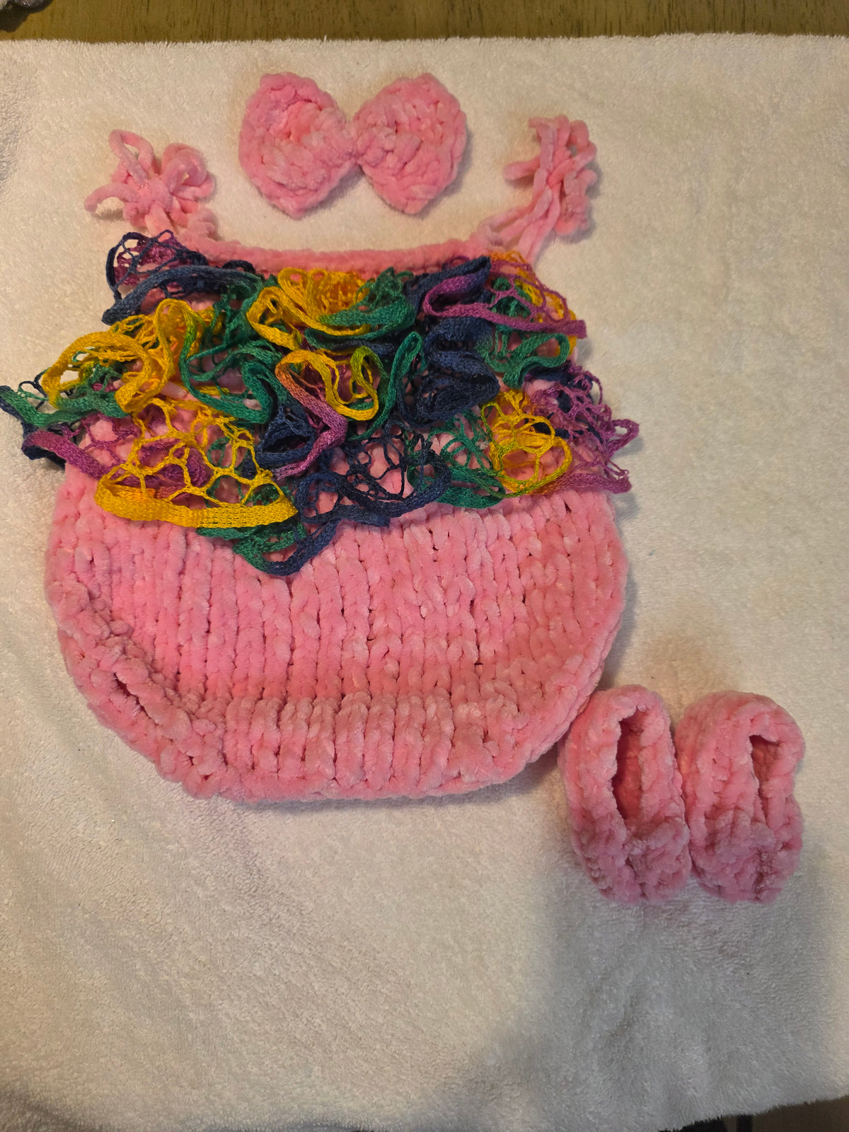 Pink Velvet with Ruffle Bodice