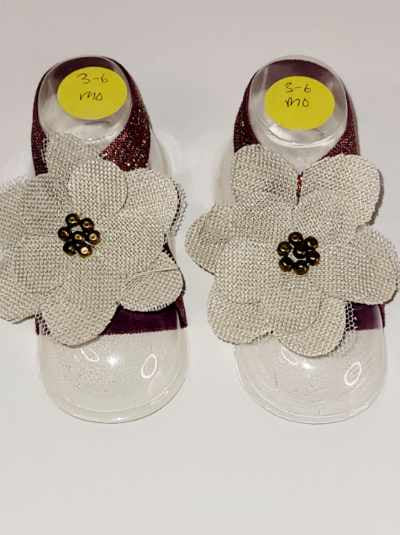 Brown Ribbon Cream Daisy Barefoot Sandals